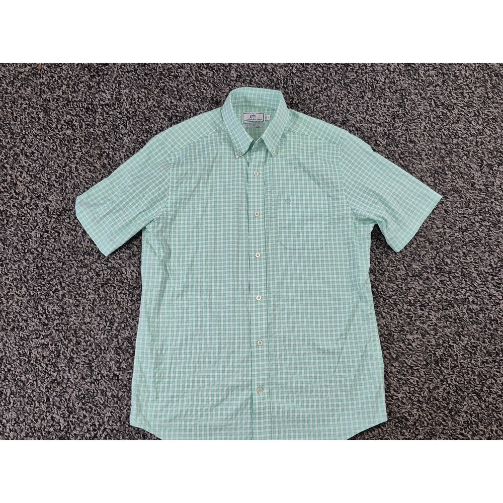 Southern Tide Intercoastal Shirt Mens Small Plaid Short Sleeve Fishing - Picture 2 of 8